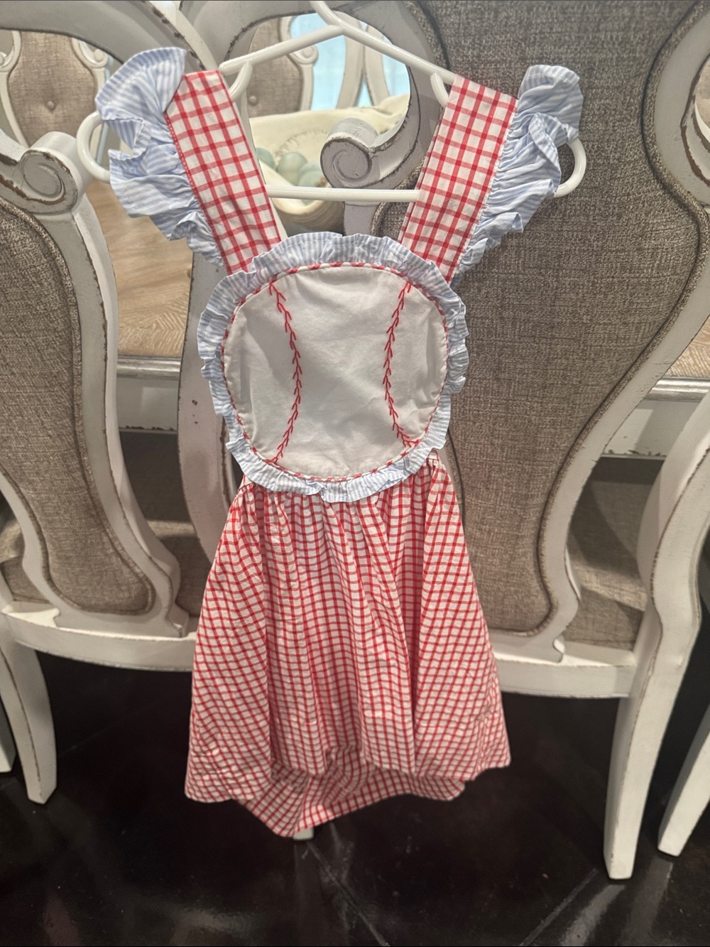 Red & White Gingham baseball Dress